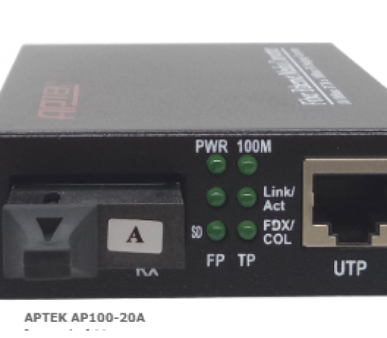 Media Converter 100M  APTEK AP100-20A , 1 sợi, 20km